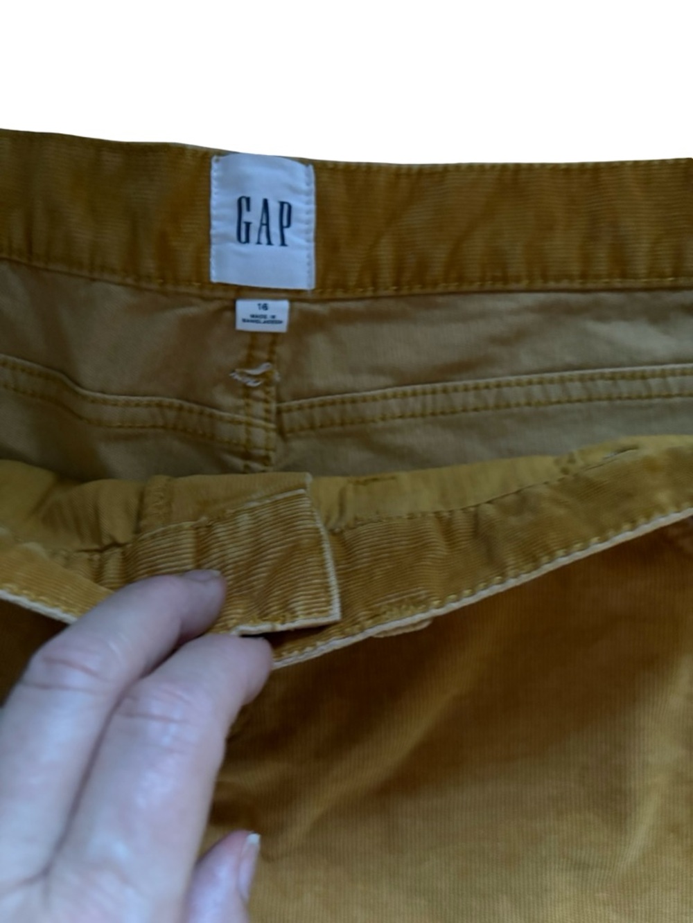 Gap Corduroy Raw Hem Cutoff Shorts Mustard Yellow Gold Boho Size 16 - Picture 3 of 5